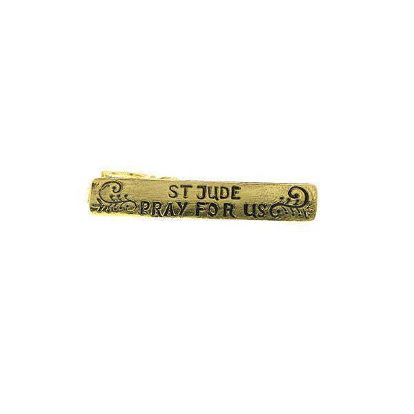 Symbols Of Faith St. Jude Pray For Us Gold Tie Bar Clip