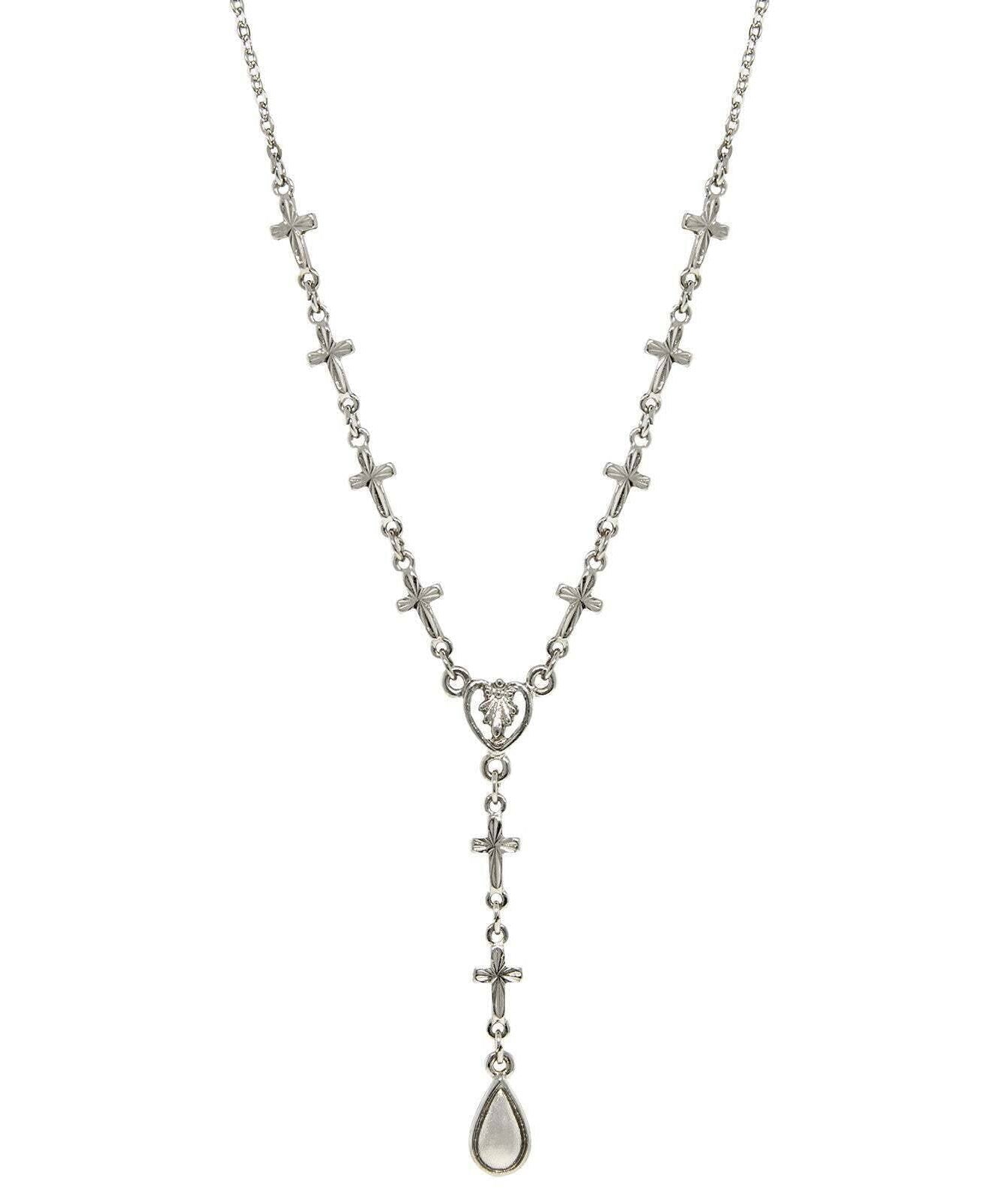 Symbols Of Faith Cross Chain Y-Necklace 16" + 3" Extender