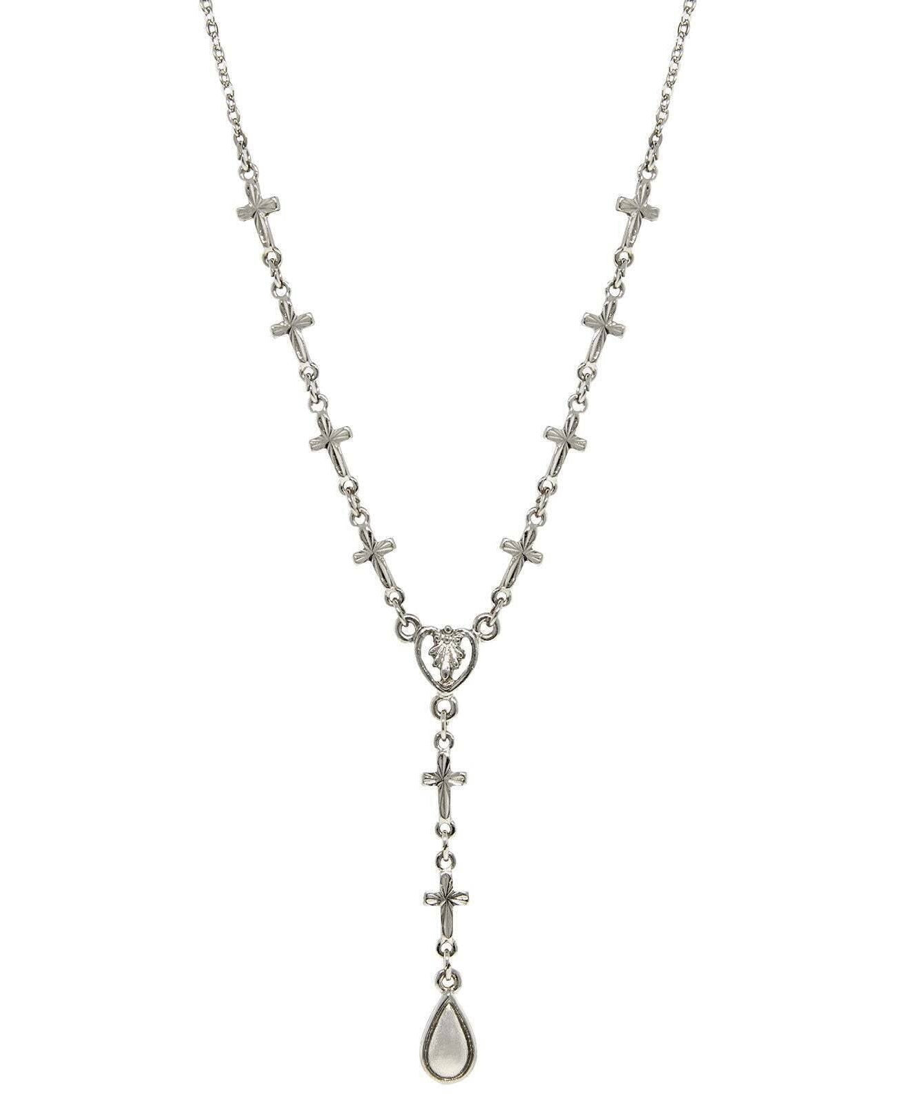 Symbols Of Faith Cross Chain Y-Necklace 16" + 3" Extender