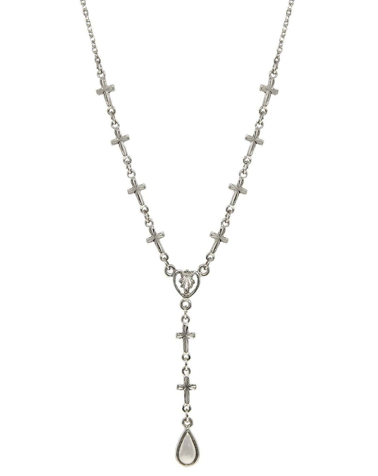 Symbols Of Faith Cross Chain Y-Necklace 16" + 3" Extender