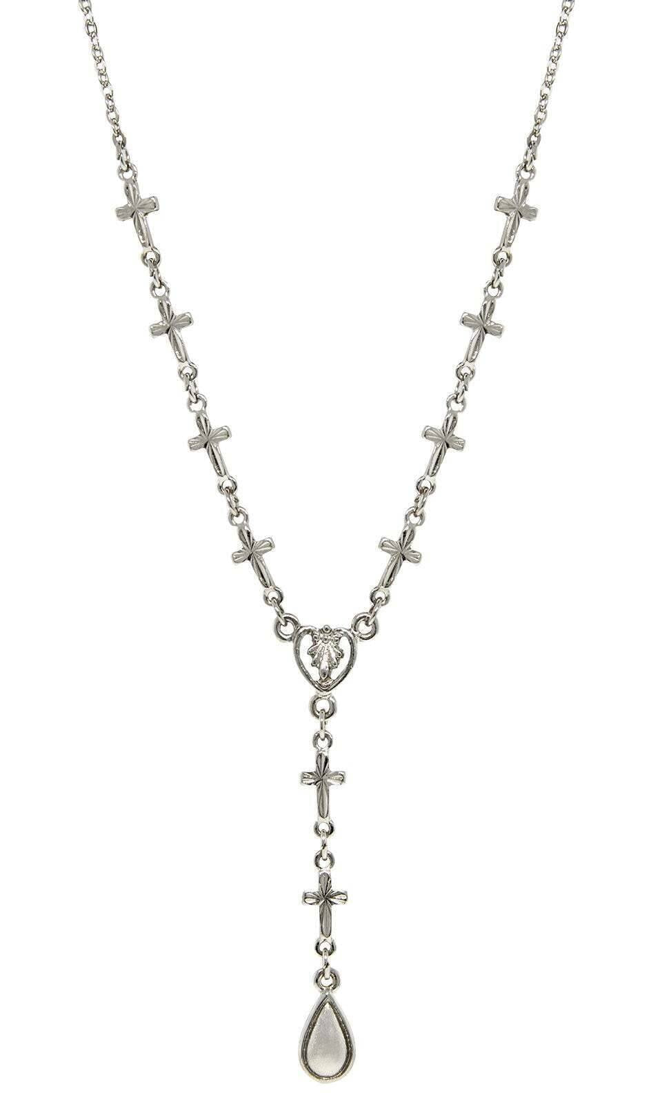 Symbols Of Faith Cross Chain Y-Necklace 16" + 3" Extender