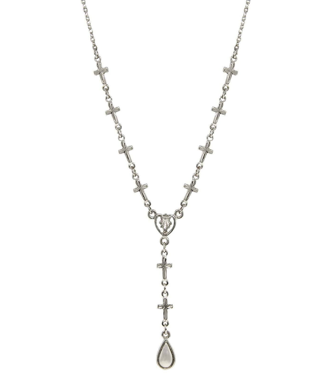 Symbols Of Faith Cross Chain Y-Necklace 16" + 3" Extender