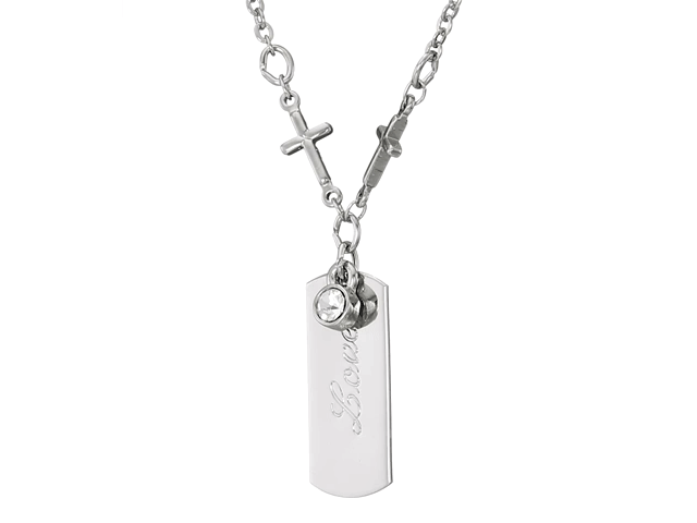 symbols of faithtm silver tone crystal cross chain joy necklace