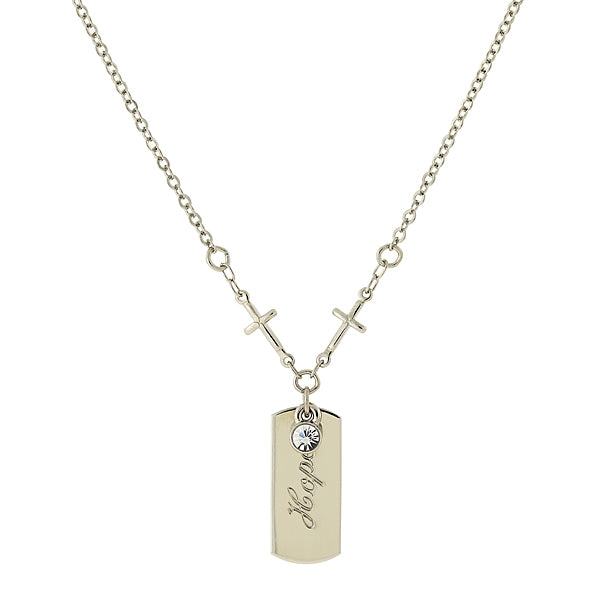 symbols of faithtm silver tone crystal cross chain joy necklace