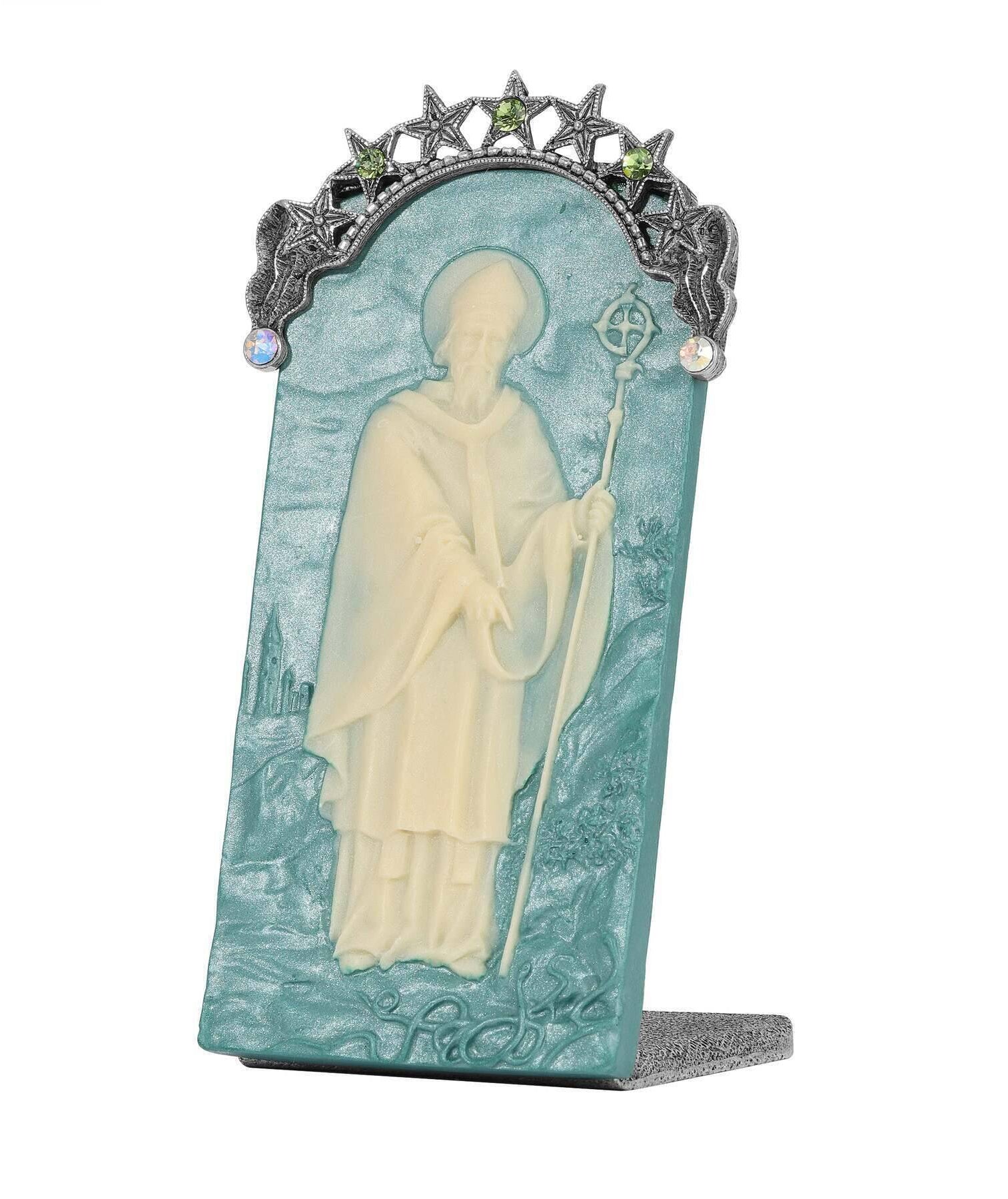 Symbols Of Faith St. Patrick Green Cameo Tabletop Decor Plaque