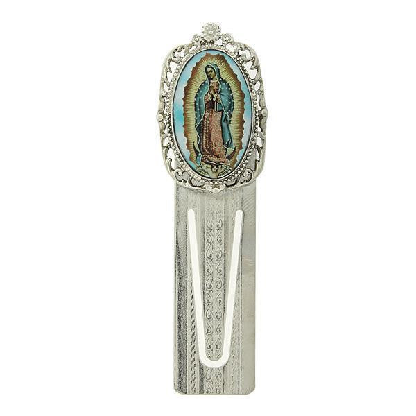 Silver Tone Our Lady Of Guadalupe Decal Bookmark