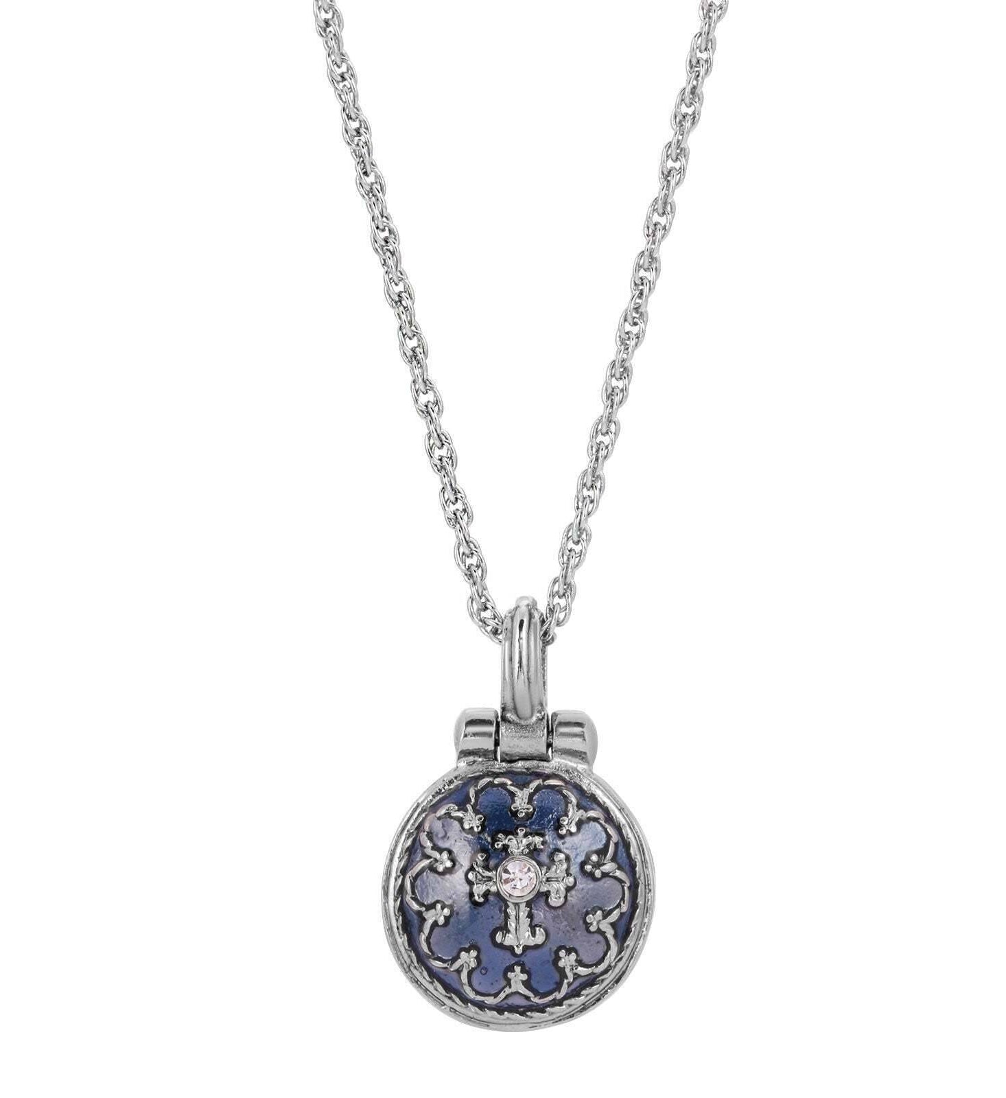 Symbols Of Faith Hand Enamel Enclosed Virgin Mary Lift Up Pendant Necklace 16" + 3" Extender