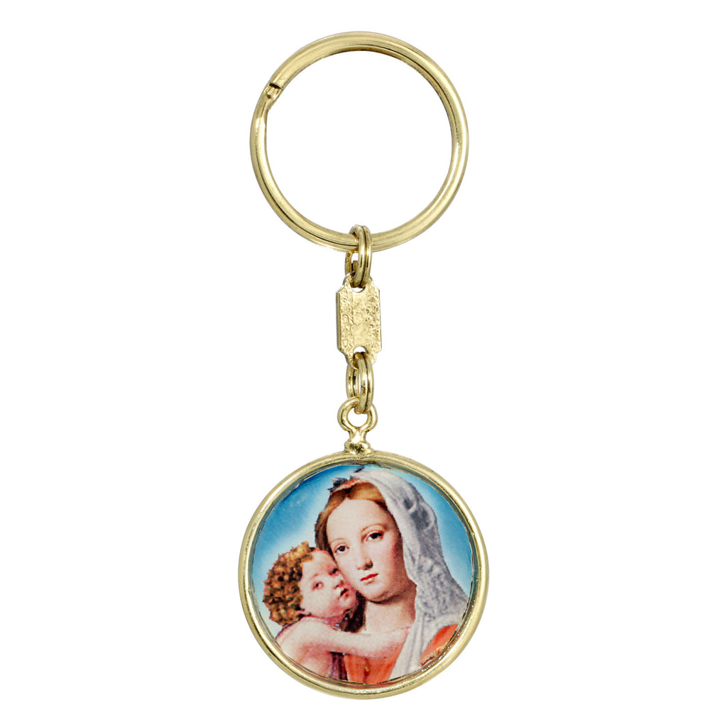Round Mary and Child Key Ring