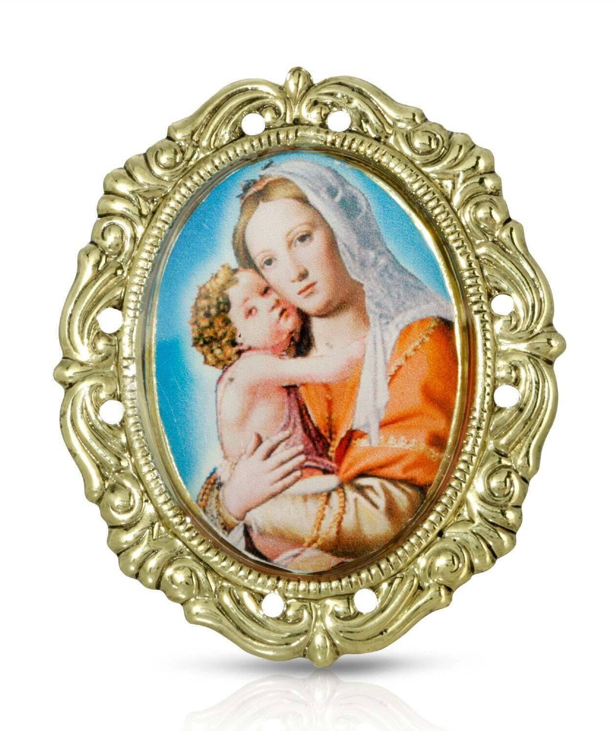 Symbols Of Faith Oval Mother and Child Pin