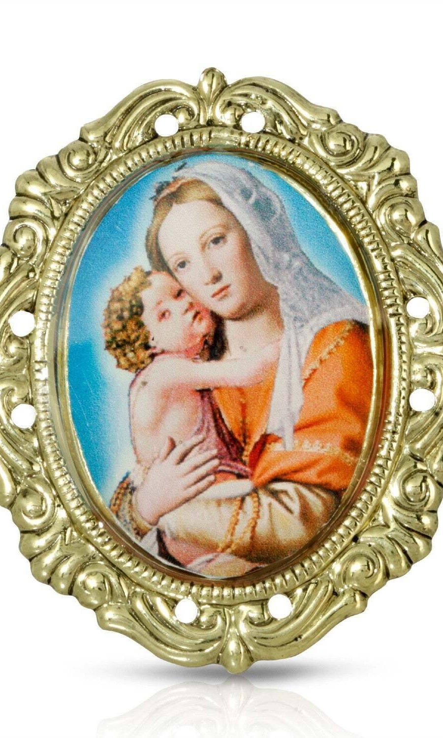 Symbols Of Faith Oval Mother and Child Pin