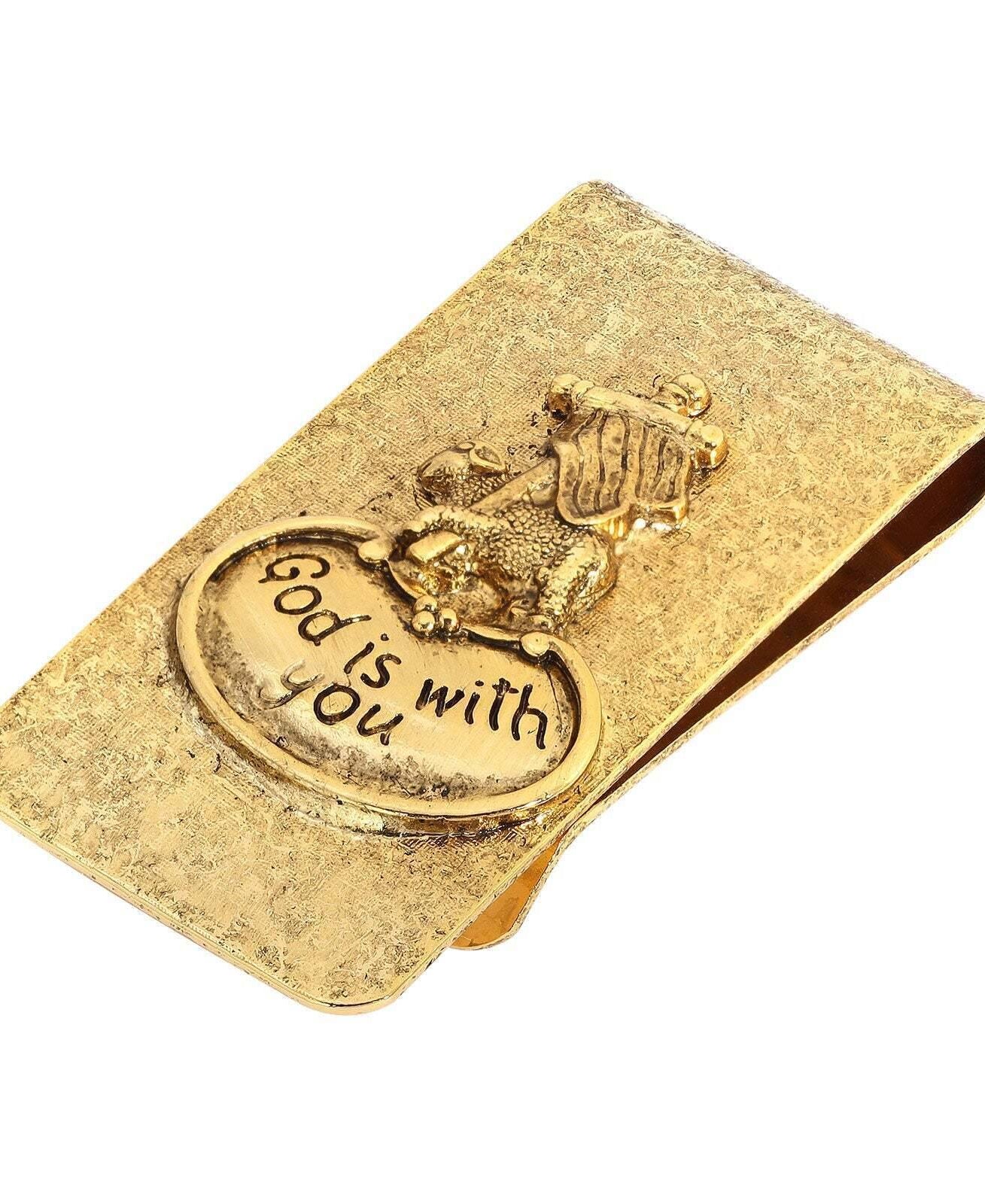 Symbols Of Faith God Is With You Gold Money Clip
