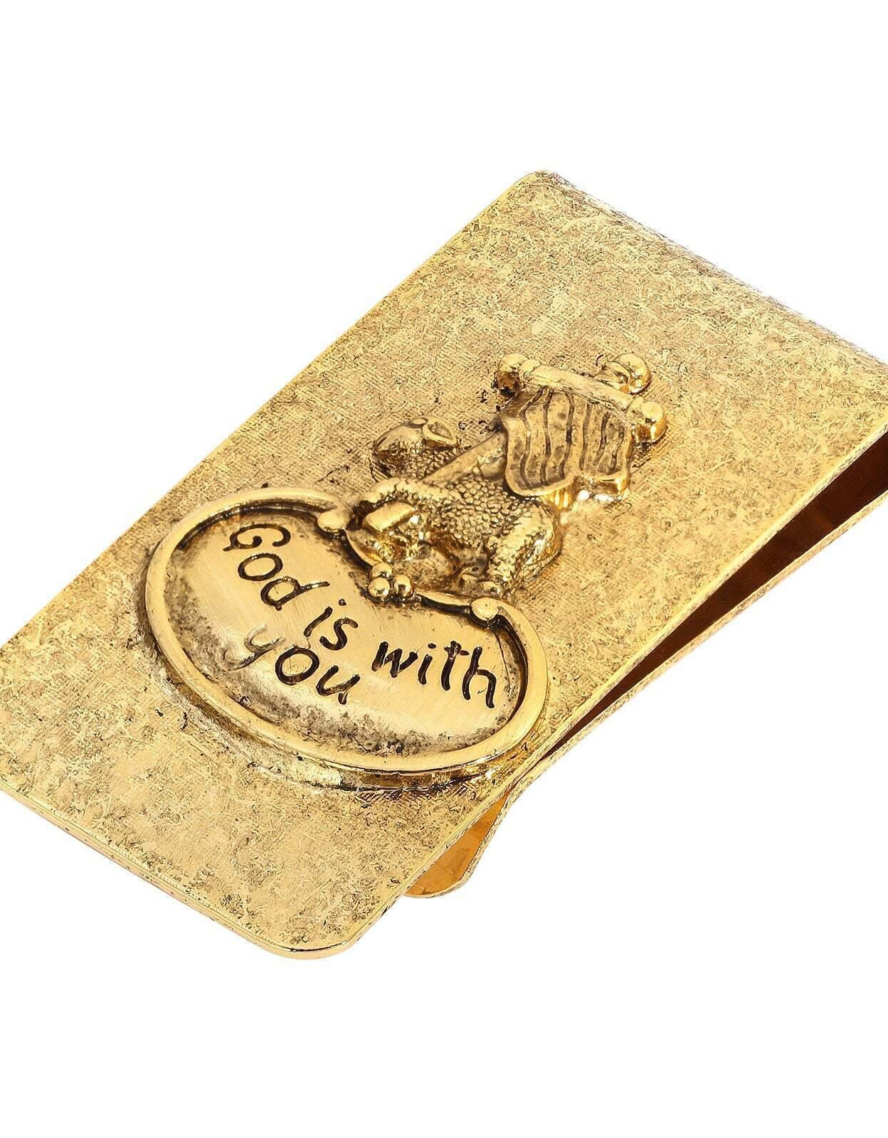 Symbols Of Faith God Is With You Gold Money Clip