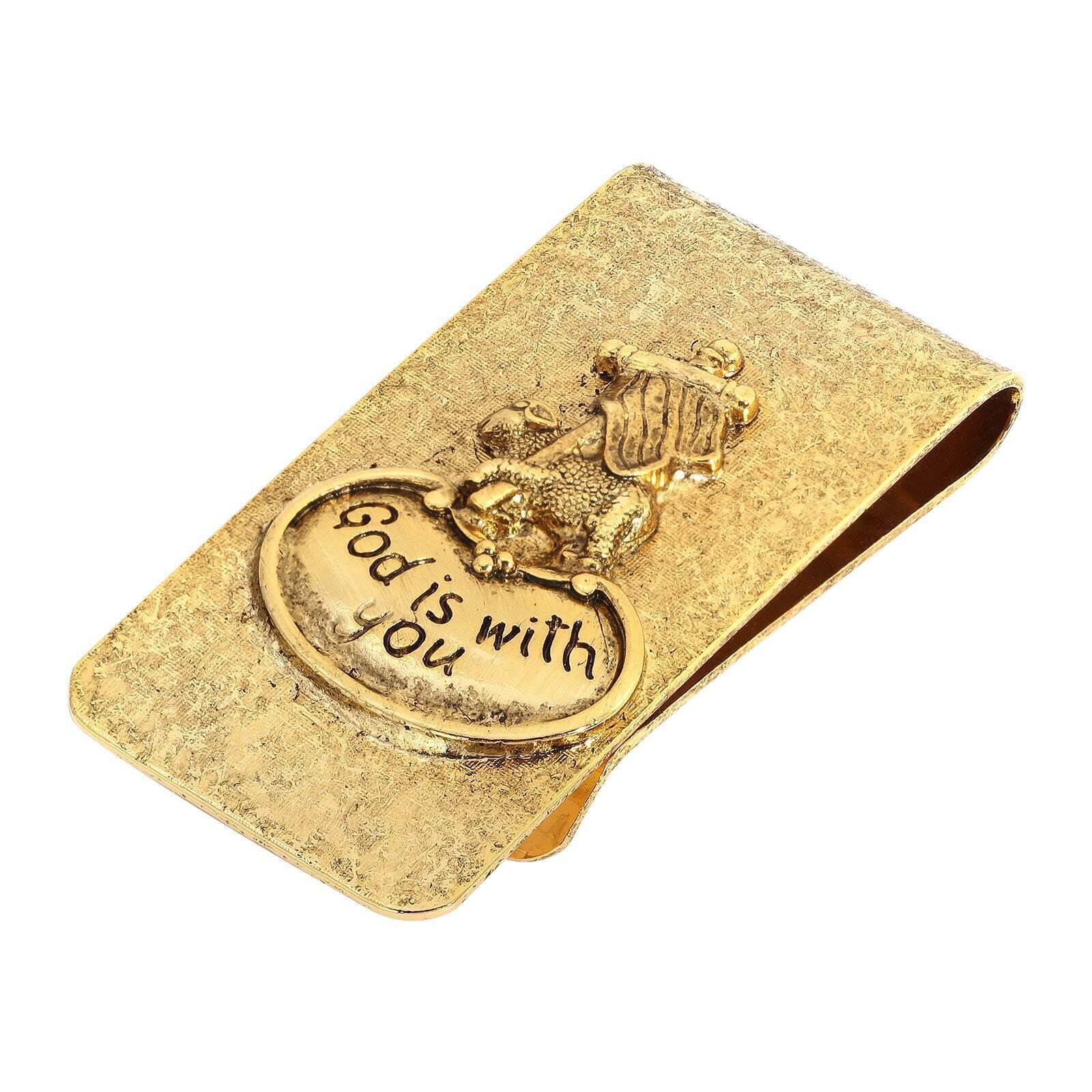 Symbols Of Faith God Is With You Gold Money Clip