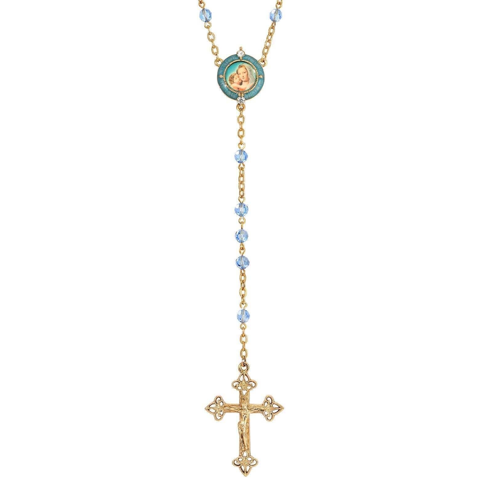 Symbols Of Faith Glass Beaded Hand Enamel Mary And Child Decal Rosary