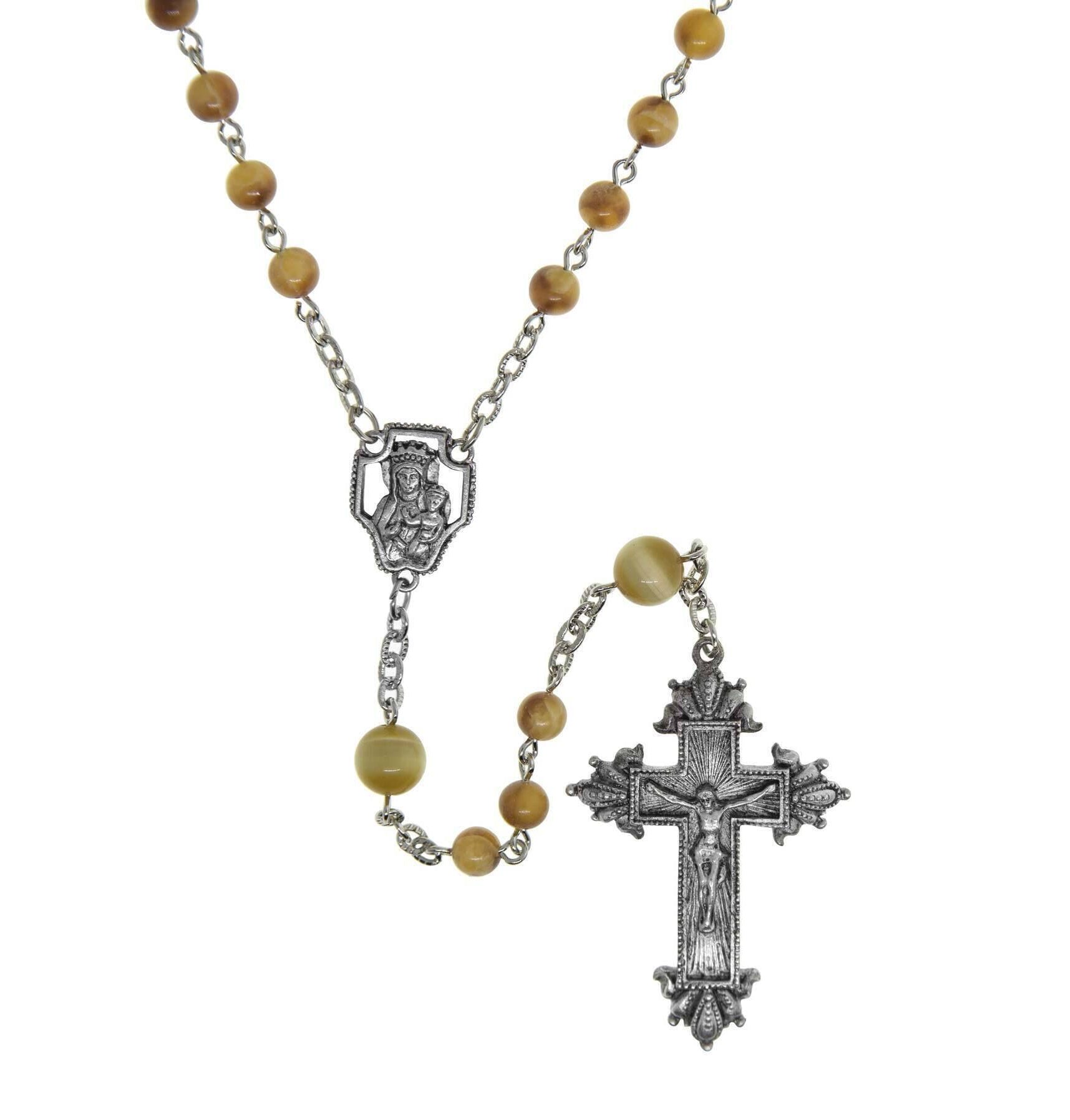 Symbols Of Faith Mary And Child & Crucifix Beaded Rosary