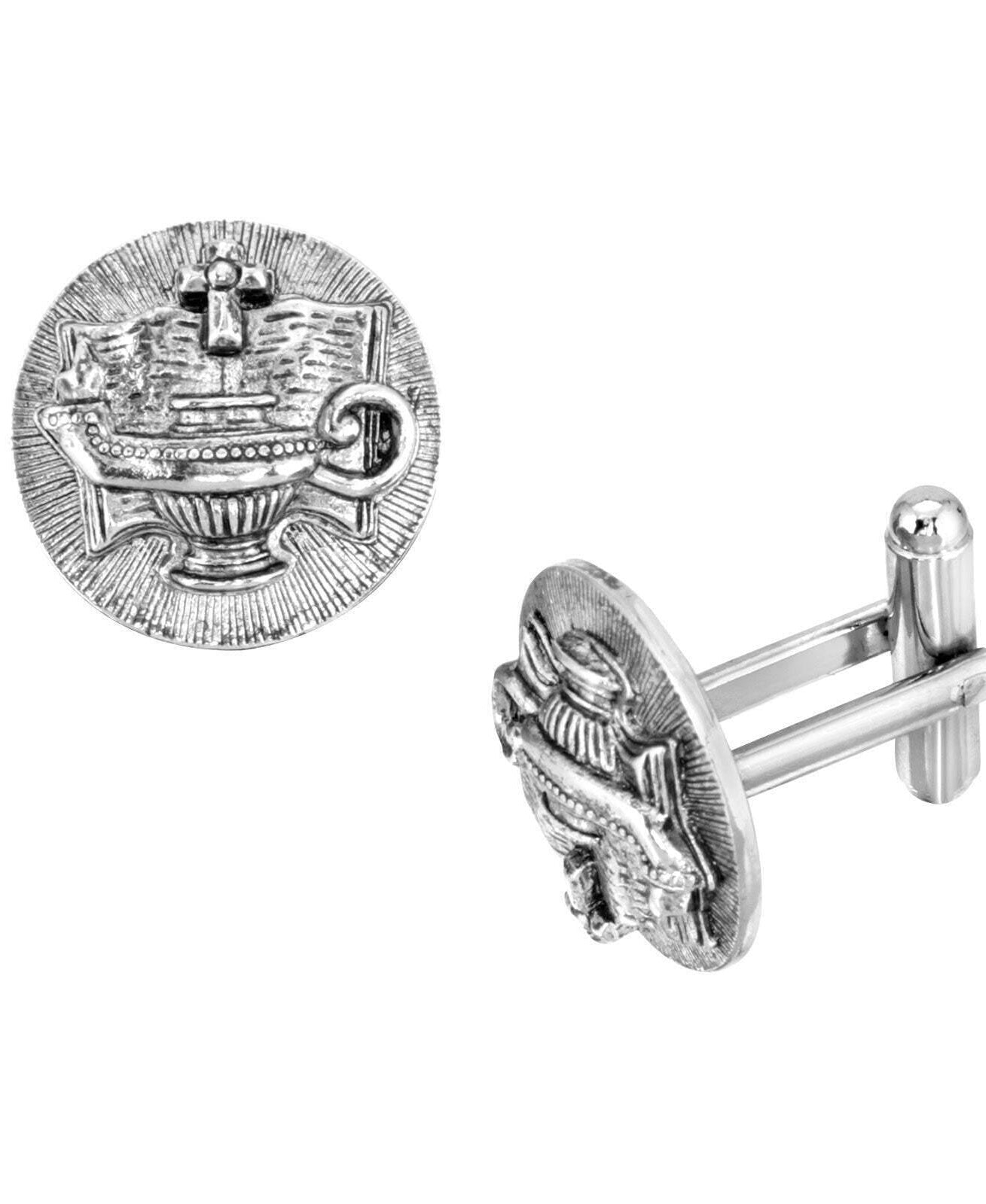 Symbols Of Faith Light Unto My Path Round Cufflinks