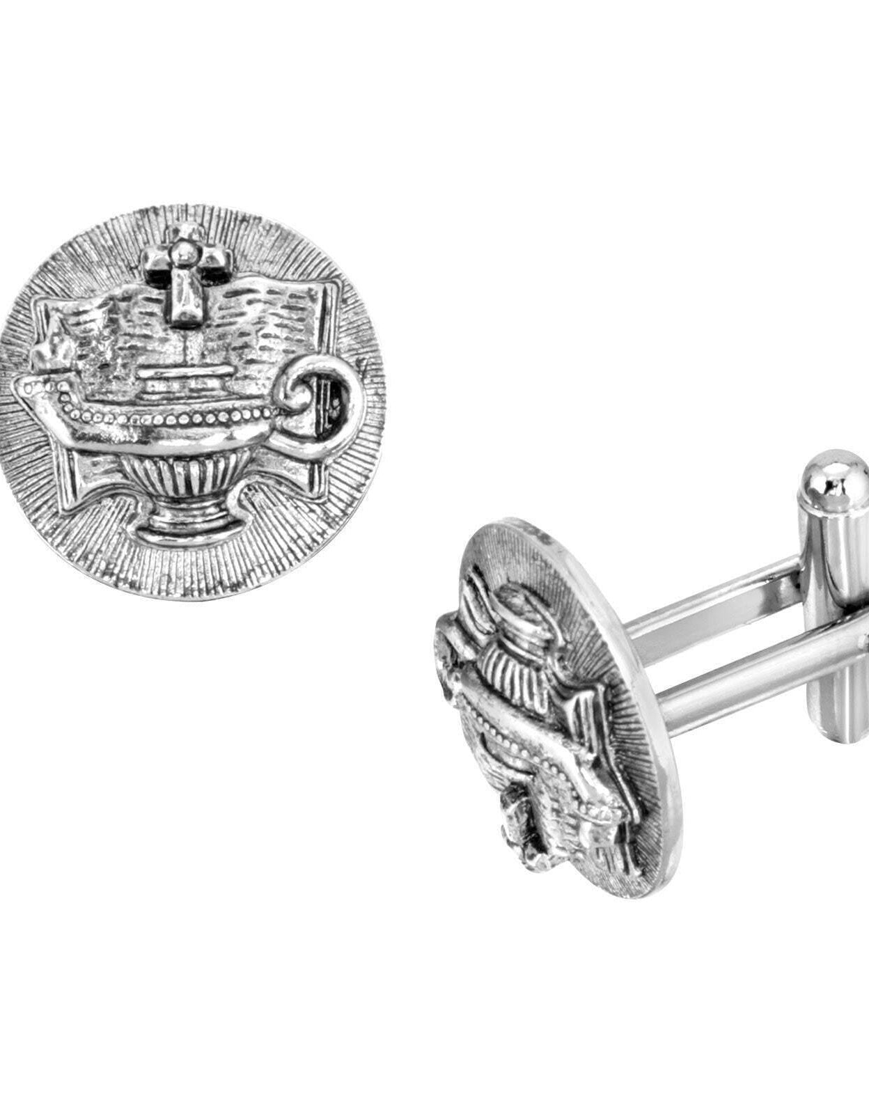 Symbols Of Faith Light Unto My Path Round Cufflinks