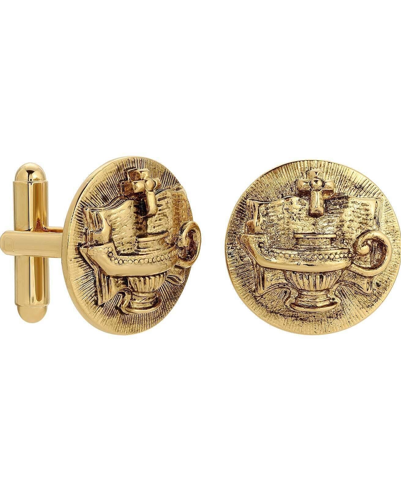 Symbols Of Faith Light Unto My Path Round Cufflinks