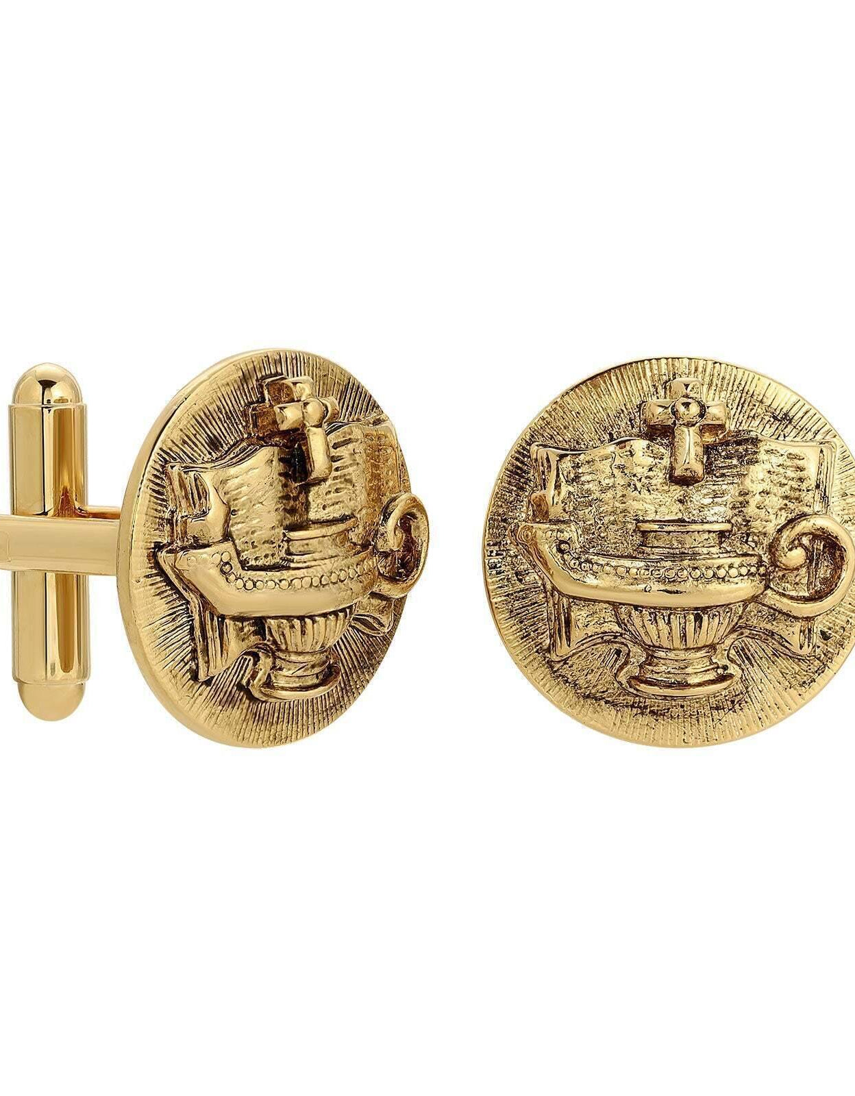 Symbols Of Faith Light Unto My Path Round Cufflinks