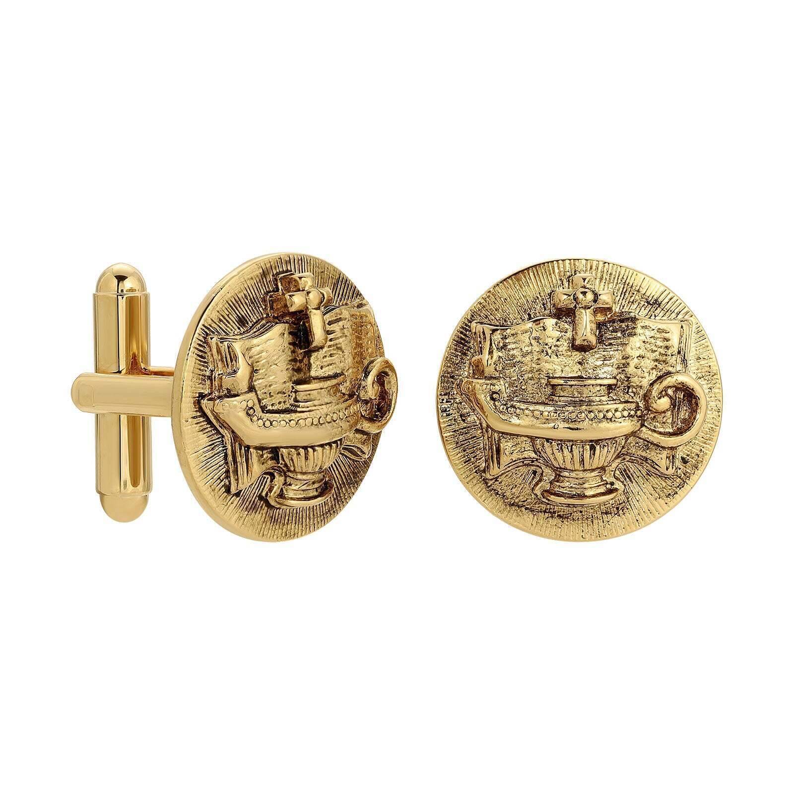 Symbols Of Faith Light Unto My Path Round Cufflinks