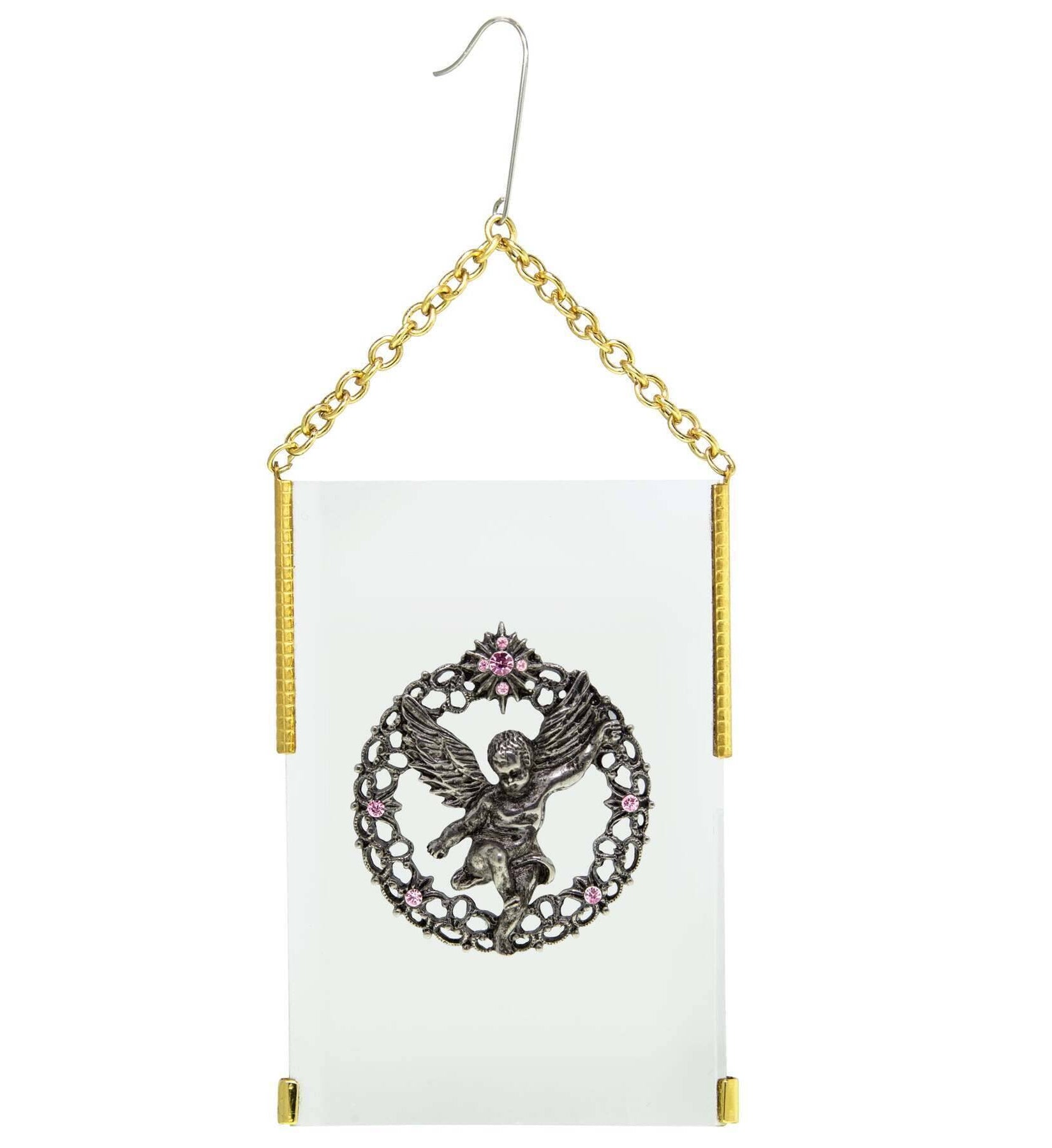 Symbols Of Faith Crystal Angel Glass Hanging Christmas Tree Ornament