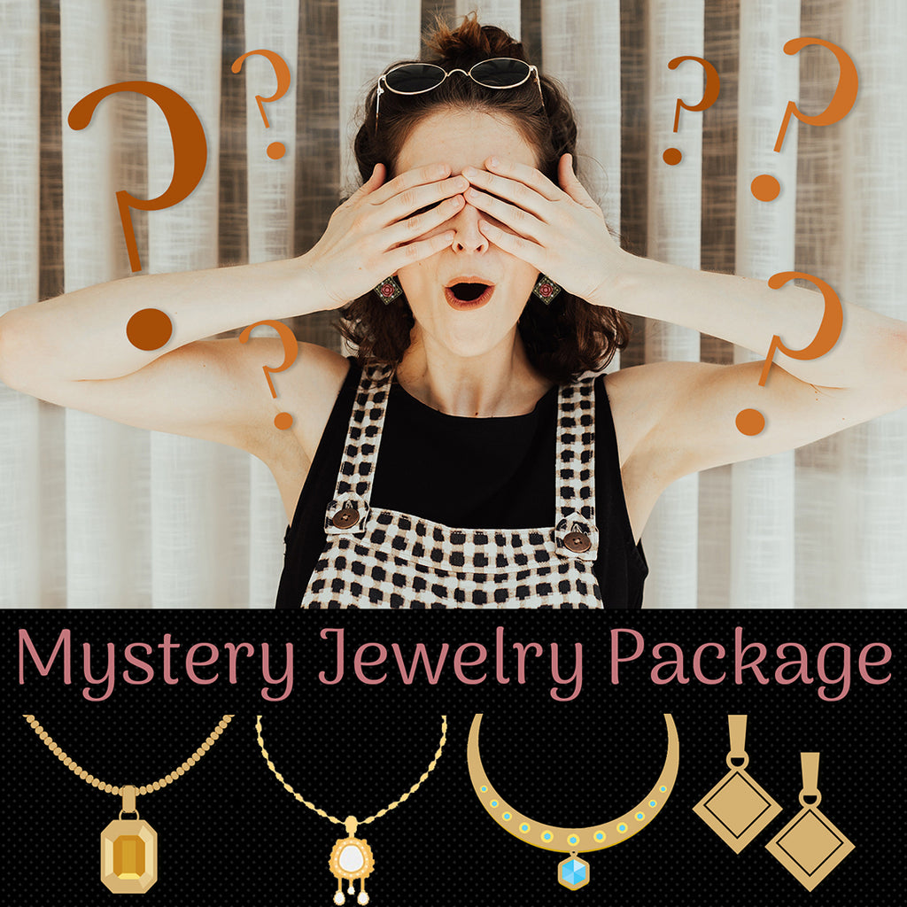 $150.00 Value Mystery Jewelry Box Three Necklace and One Pair Of Earrings