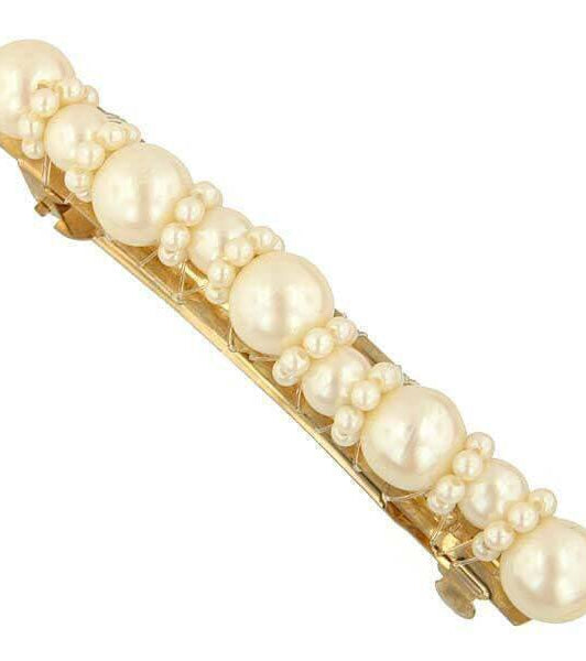 1928 Jewelry Ivory Colored Faux Pearl Hair Barrette