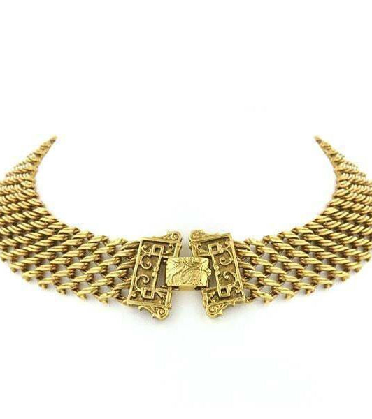 Antiquities Couture Collectanea Interlaced Chain Collar Necklace 17"