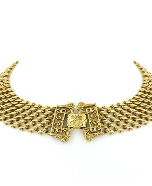 Antiquities Couture Collectanea Interlaced Chain Collar Necklace 17"