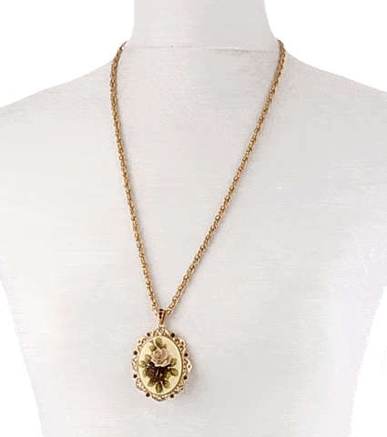 1928 Jewelry Manor House Victorian Pendant Necklace, 28"