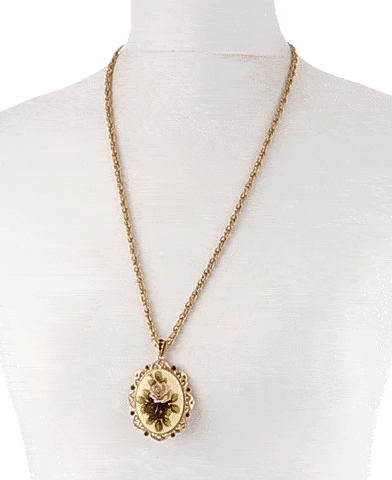 1928 Jewelry Manor House Victorian Pendant Necklace, 28"