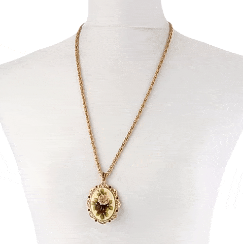 1928 Jewelry Manor House Victorian Pendant Necklace, 28"