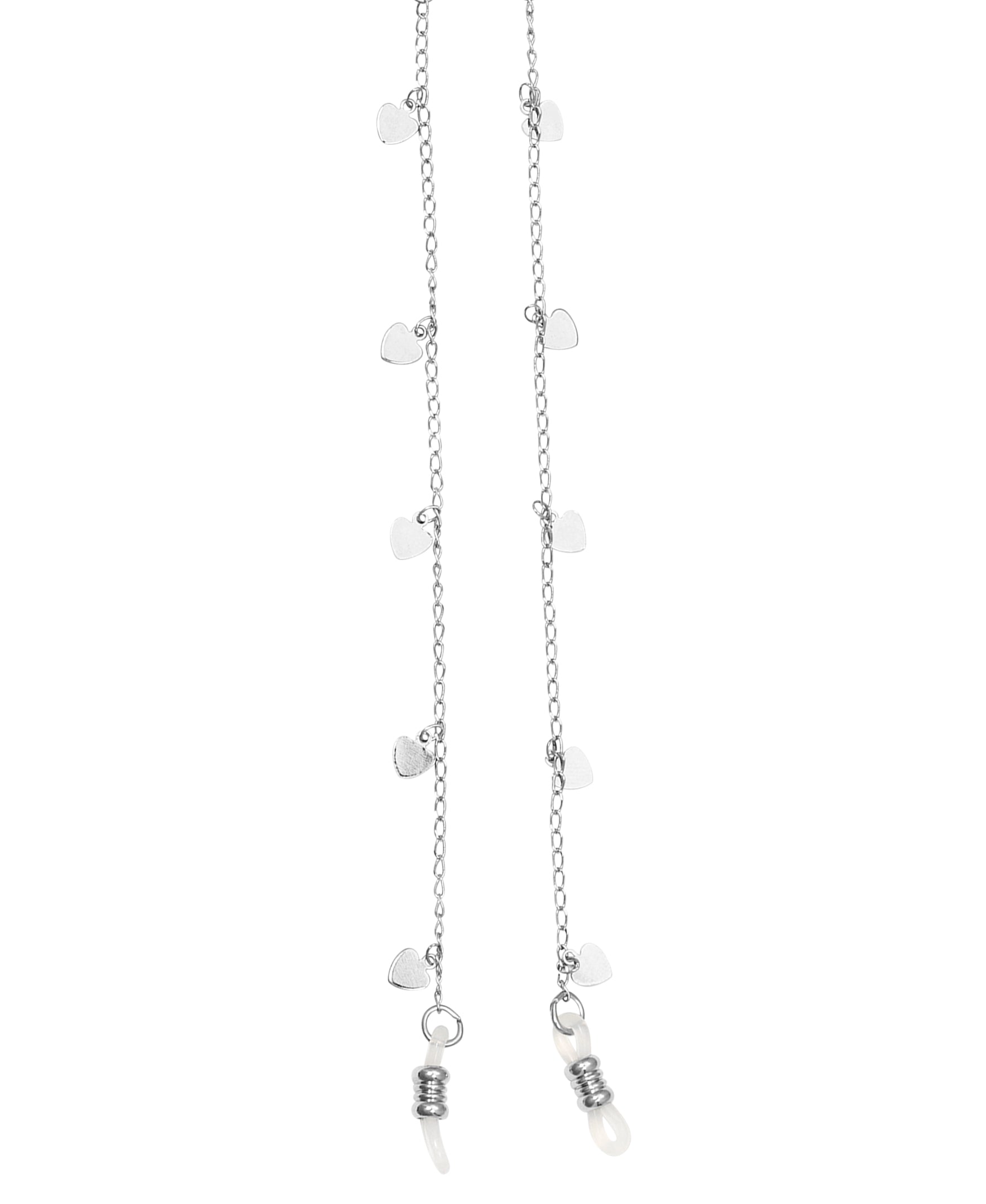 1928 Jewelry Heart Charms Eyeglass Holder Chain Necklace 32"