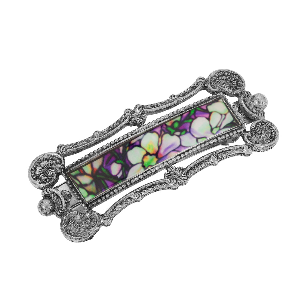 1928 Jewelry Multicolor Floral Antiqued Hair Barrette