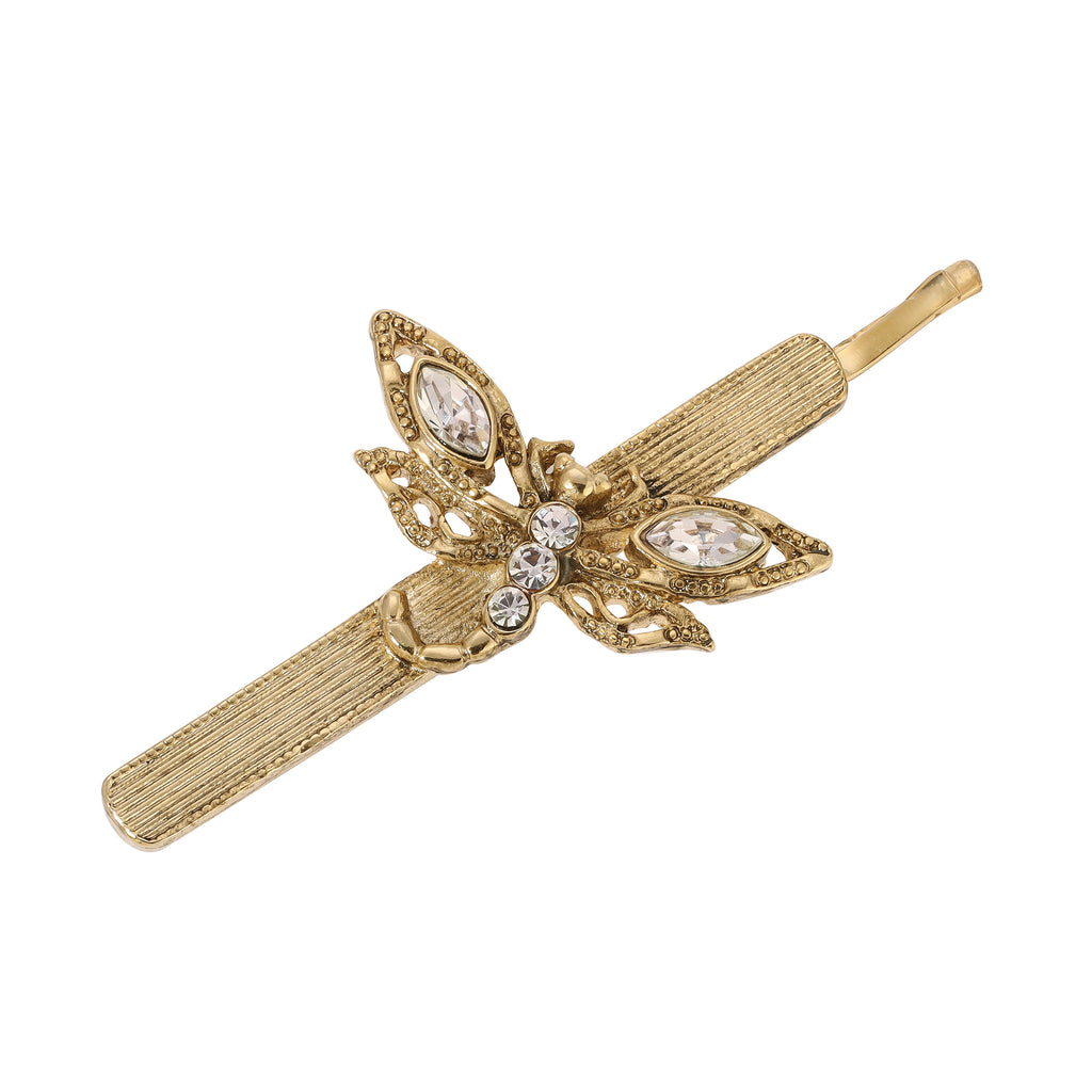1928 Jewelry Crystal Dragonfly Bobby Pin
