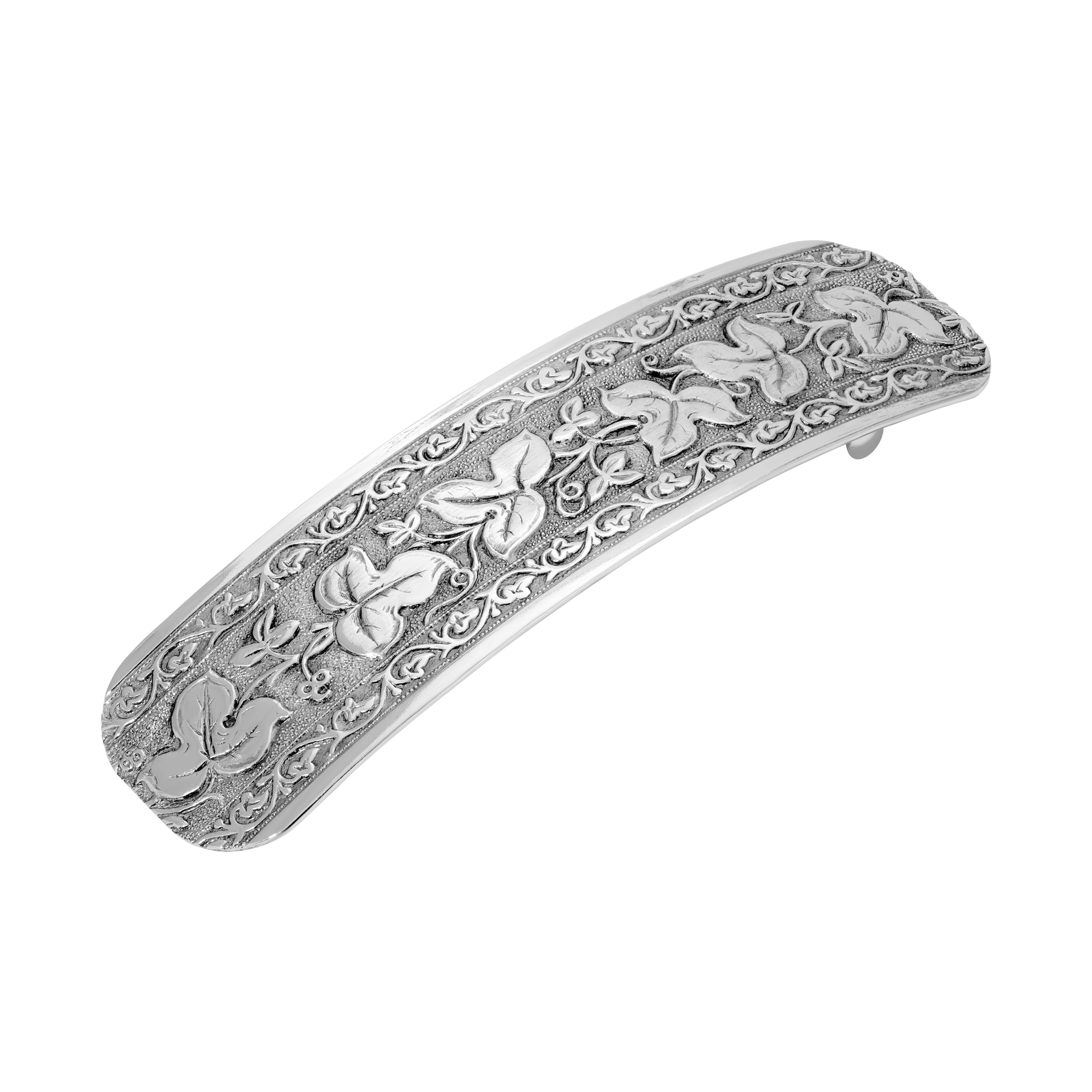 1928 Jewelry Silver Vintage Style Floral & Vine Hair Barrette