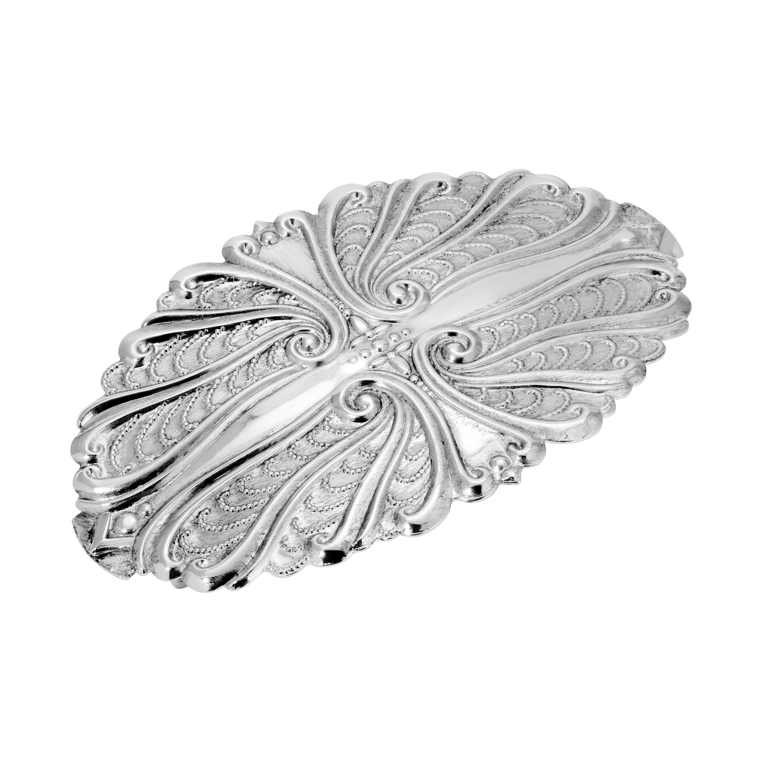 1928 Jewelry Silver Scrollwork Hair Barrette