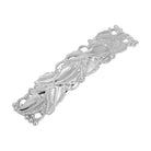Polished Silver Leaf Patterned Hair Barrette