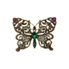 Regency Green & Fuchsia Crystals Butterfly Brooch