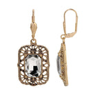 Regency Brontë Filigree Octagon Crystal Drop Earrings