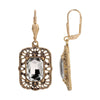 Regency Brontë Filigree Octagon Crystal Drop Earrings