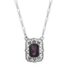 Regency Brontë Filigree Amethyst Octagon Crystal Pendant Necklace 16