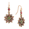 Regency Multi Crystal Floral Dangling Earrings