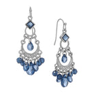 Crescent Blue Briolette Chandelier Earrings