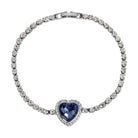 Dainty Blue Stone Heart & Crystal Bracelet