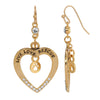 1928 Jewelry Open Heart Crystal Live Love Rescue Dangle Earrings