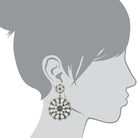 1928 Jewelry Black Hematite Color Round Drop Earrings