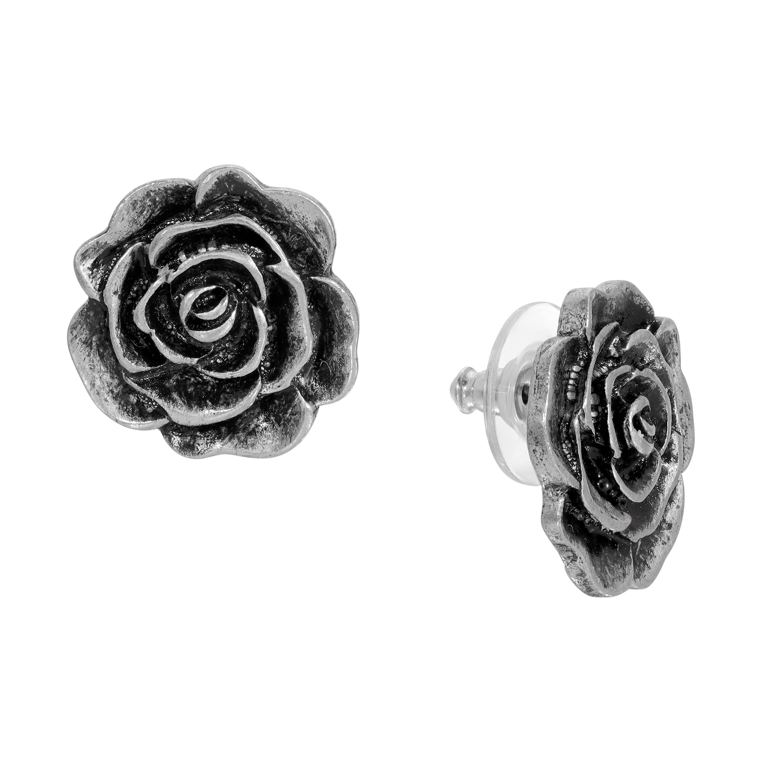 2028 Jewelry Antiqued Flower Stud Earrings