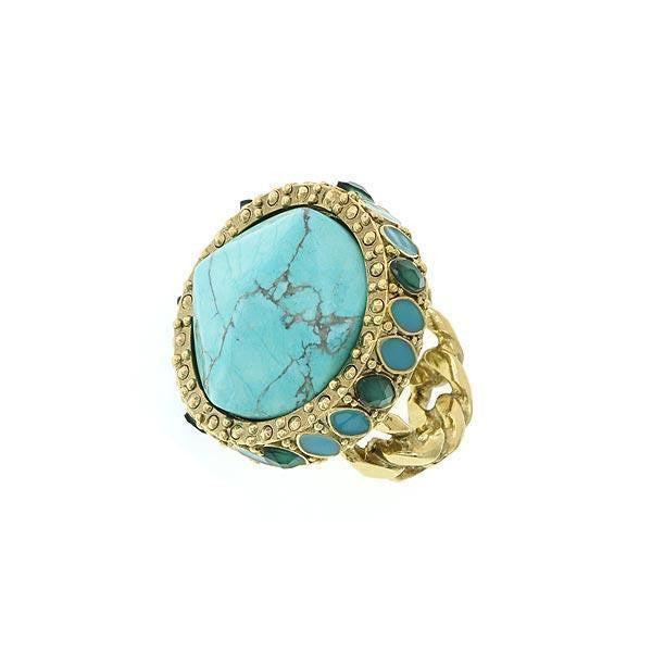2028 Jewelry Green And Turquoise Color Round Ring