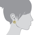 1928 Jewelry Crystal Open Lattice Button Earrings